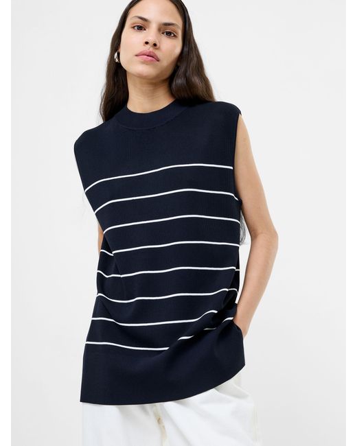 French Connection Blue Ottie Striped Vest
