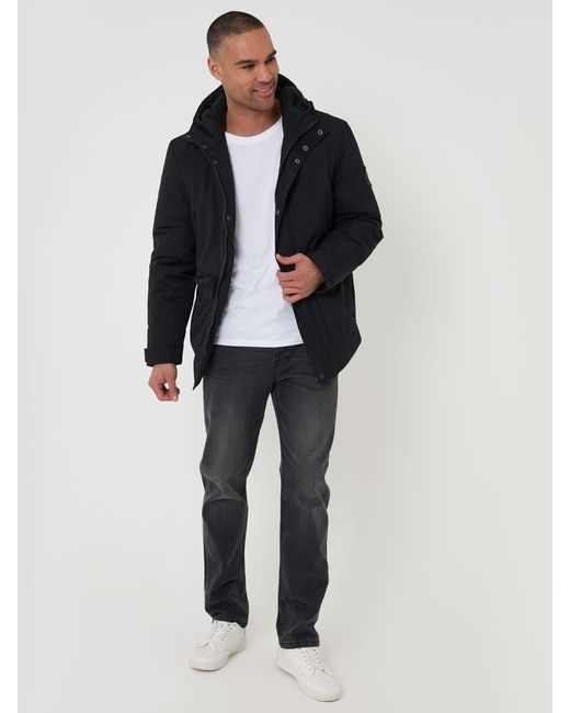 Threadbare Blue Showerproof Microfleece Lined Padded Jacket for men
