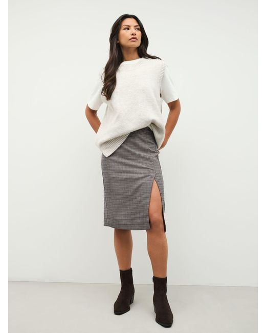 Next Natural Mini Check Pencil Skirt