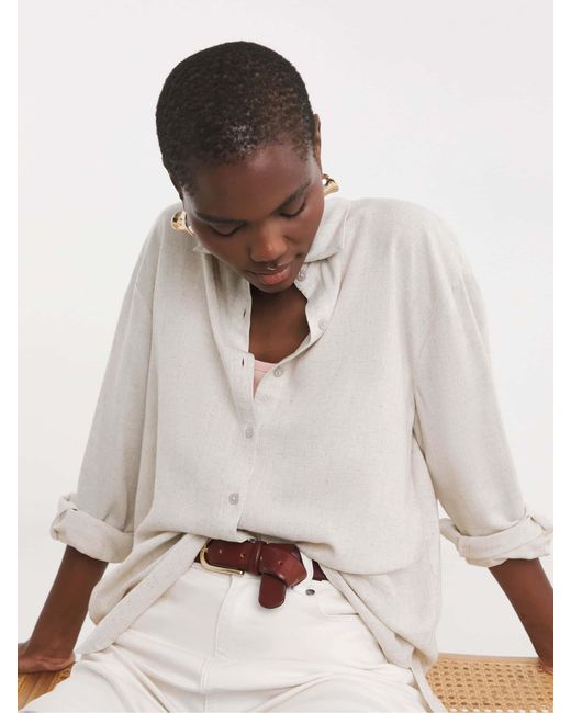 JD Williams Natural Relaxed Linen Mix Shirt