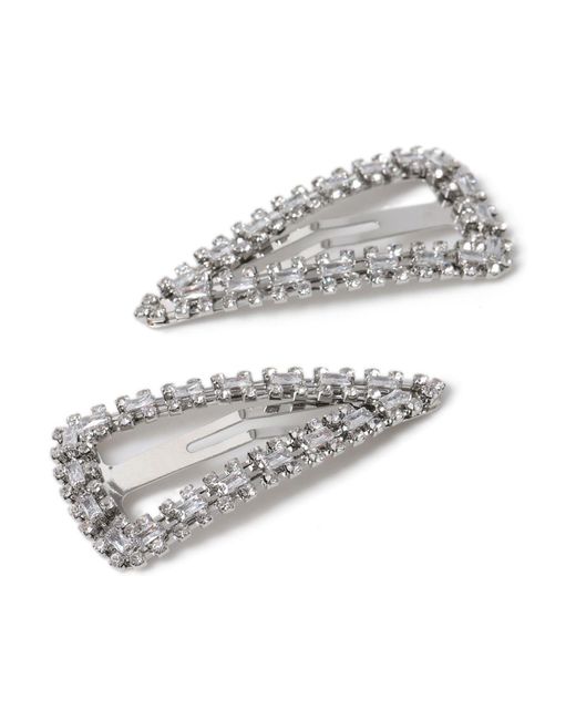 Aela Gray Large Sparkle Snap Hair Clips
