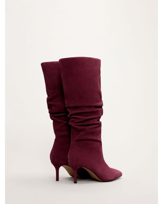 Phase Eight Red Suede Knee High Boots
