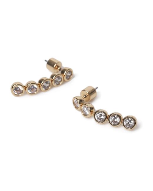 Aela White Diamond Simulant Long Drop Earrings