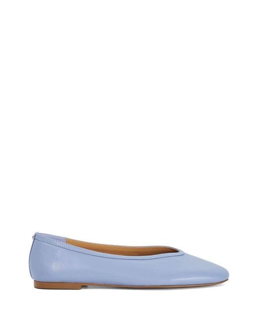 Dune Blue Leather Hetta Ballet Shoes