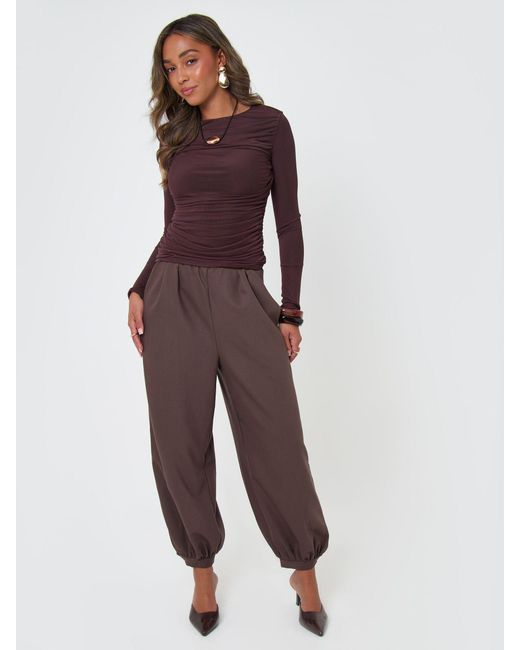 Threadbare Purple Balloon Trousers With Button Cuffs