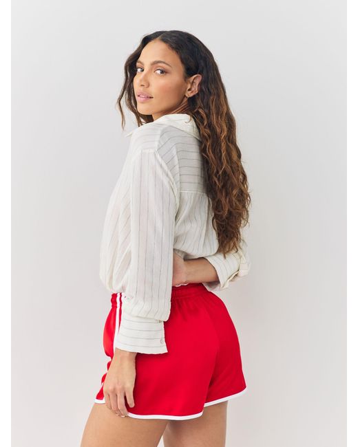 Adidas Originals Red Adicolour 3-Stripes Sprinter Shorts