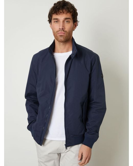 Threadbare Blue Zip Up Harrington Jacket for men