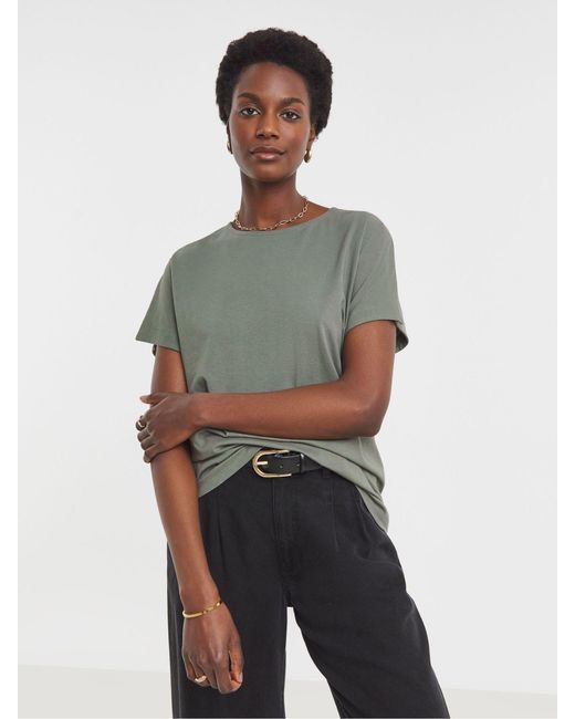 JD Williams Gray Crew Neck Split Sleeve Cotton T-Shirts 2 Pack