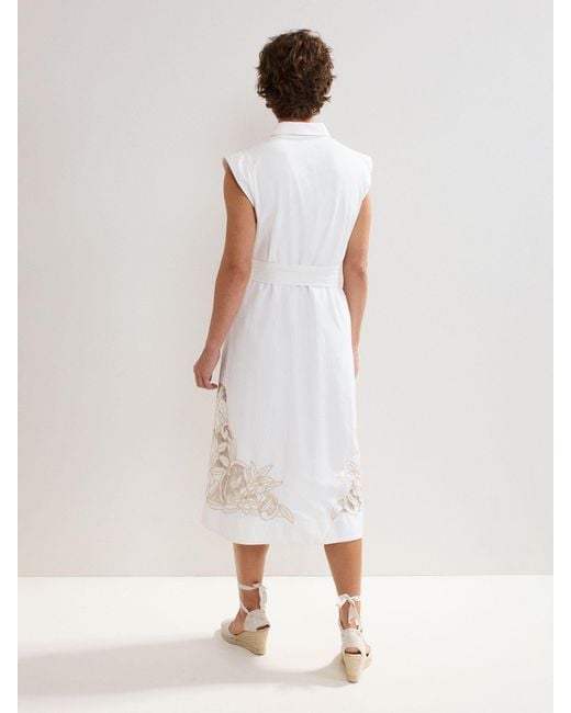 Phase Eight White Melana Shirt 100% Cotton Dress