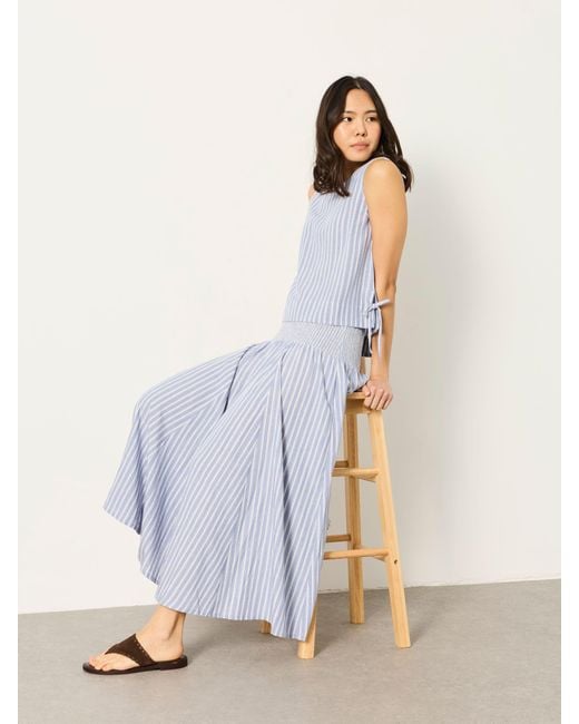 FatFace Blue Fatface Hetty Stripe Midi Skirt