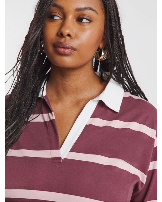 Simply Be Red Long Sleeve Rugby Shirt