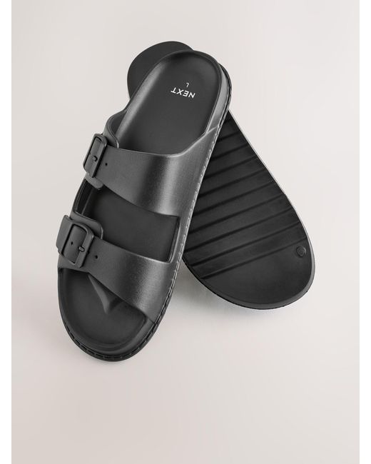 Next Black Two Buckle Eva Sandals for men
