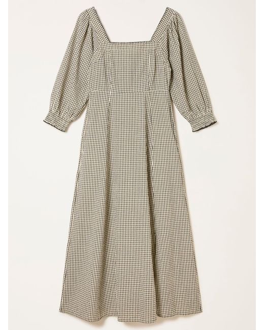 FatFace Brown Fatface Regular Gingham Midi Dress