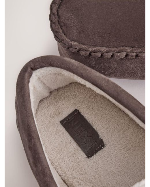 Next Brown Moccasin Slippers for men
