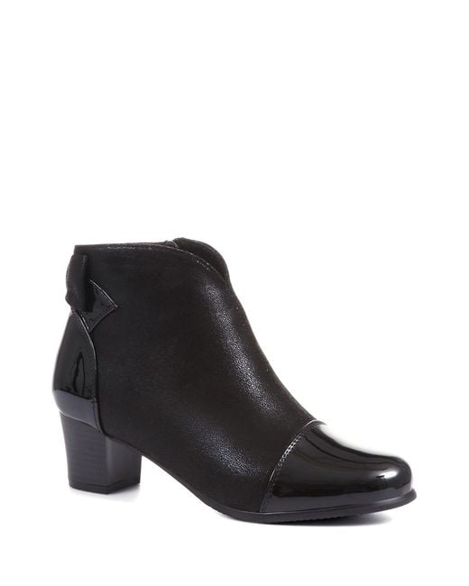 Pavers Black Wider Fitting Ankle Boots