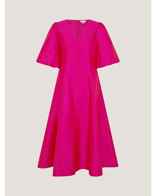 knee length dresses for ladies Criss Cross A-Line Midi Dress • Pink Floral M / Pink Floral main image 0
