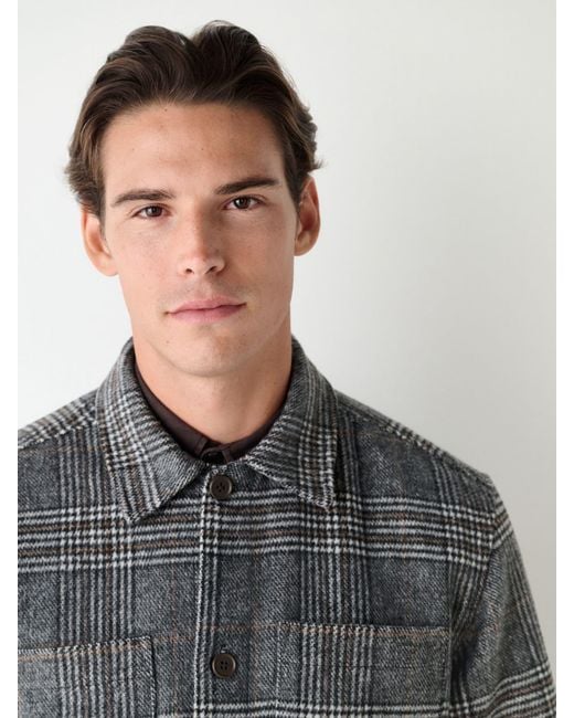 Next Gray Check Shacket for men