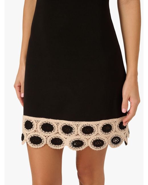 Adrianna Papell Adrianna By Mini Crochet Dress in Black | Lyst Australia