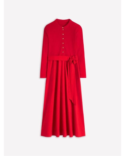 Boden Red Button Detail Mix Dress