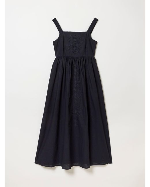 FatFace Black Fatface Petite Gili Embroidered Midi Dress