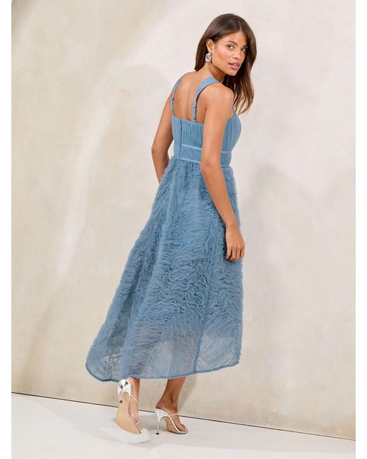 blue skater midi dress Bonita Bow Bardot skater midi dress in baby blue  Deja Elite Boutique