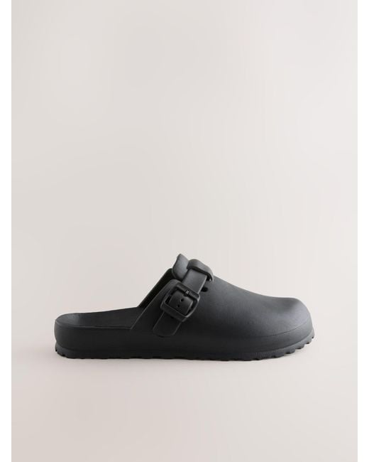 Next Black Eva Closed Toe Mules for men