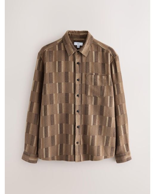 Next Brown Check Shacket for men