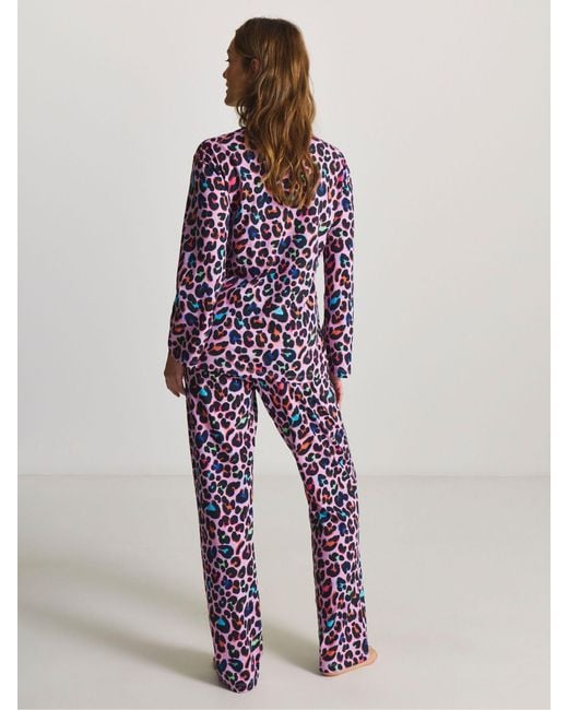 Simply Be Purple Pretty Secrets Value Leopard Pyjamas Set