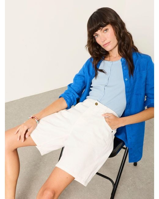 FatFace White Fatface Isabelle Bermuda Denim Shorts
