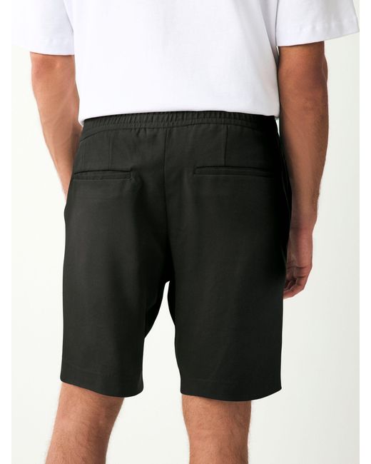 Next Black Elasticated Waist Pleat Chino Shorts for men