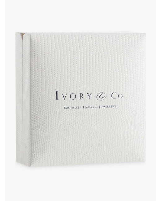 Ivory & Co. White Rochelle Crystal Pave Triple Drop Earrings