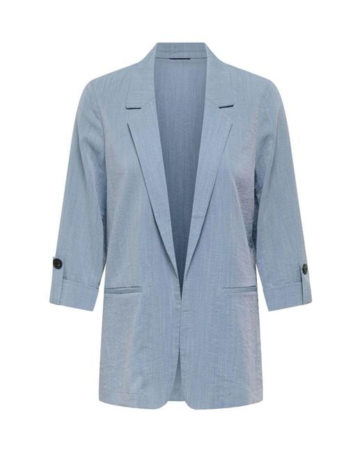 ONLY Blue Loose Fit Blazer With Buttoned Cuffs