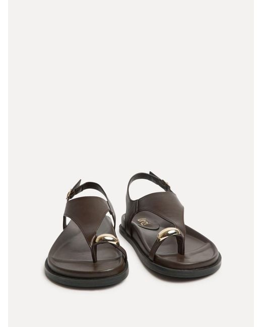 Linzi White Latch Toe Ring Flat Sandals