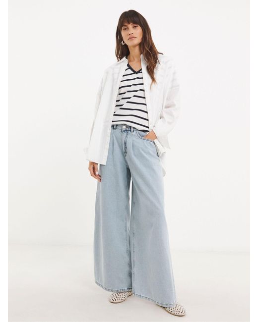 JD Williams Blue 100% Cotton V-Neck T-Shirts 3 Pack