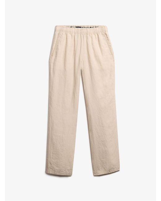 Superdry Natural Linen Drawstring Trousers