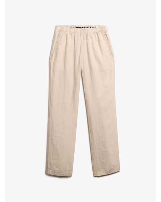 Superdry Natural Leinenhose Mit Kordelzugeu 44 (Uk 16)