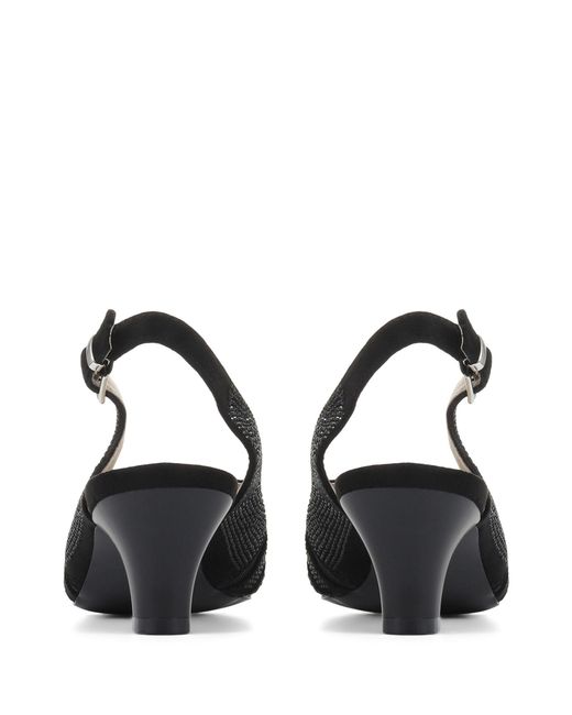 Pavers Black Slingback Evening Heels