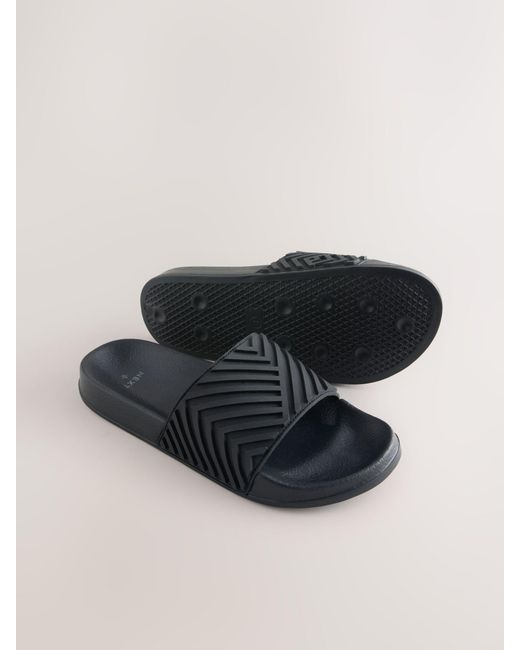 Next Black Moulded Sliders for men