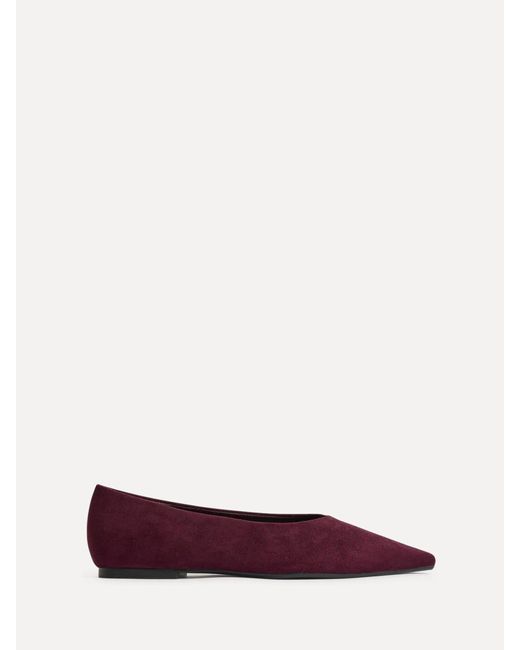 Linzi Red Direct Point Toe Flat Ballet Pumps