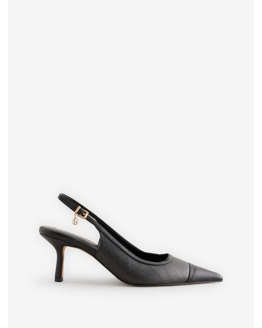 Ted Baker White Monogram Point Toe Sling Back Heels