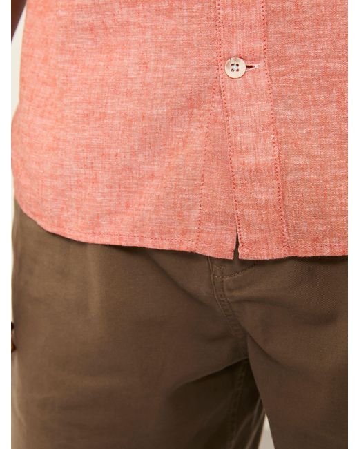 FatFace Pink Fatface Bugle Short Sleeve Shirt for men