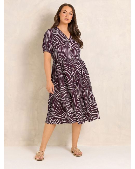 Evans Purple Short Button Through Dress