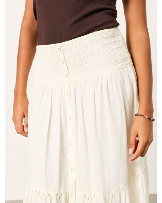 FatFace White Fatface Rhea Cutwork Maxi Skirt
