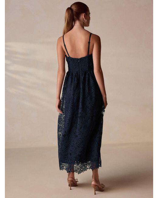 knee length dresses for ladies Rosaria Burgundy Lace Bandeau Midi Dress With Scarf-Detail  Club L London