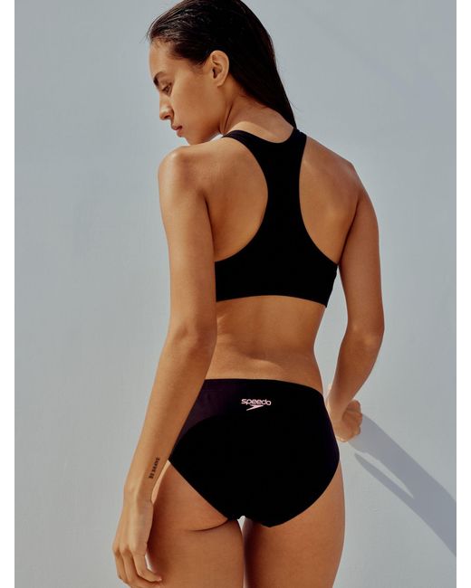 Speedo White Colourblock Splice Bikini Set