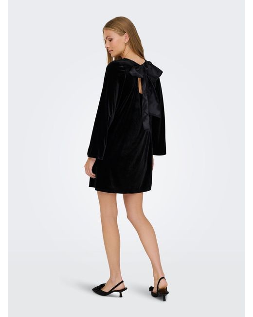 how to accessorize a black sequin dress Miss Circle Women's Catrina Black Velvet Square Neck Bow-Tie Mini Dress