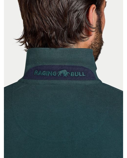 Raging Bull Green Long Sleeve Classic Pique Polo Shirt for men