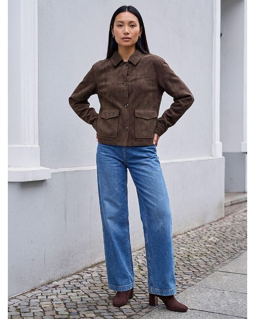 Roman Brown Suedette Button Jacket