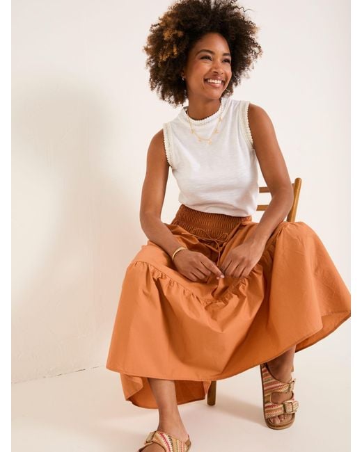 FatFace Orange Fatface Ricky Midi Skirt