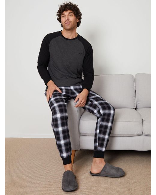 Threadbare Gray Cotton Pyjamas Set for men